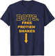 Boys Free Protein Shakes humorous gym T-Shirt - T-Shirt | Navy