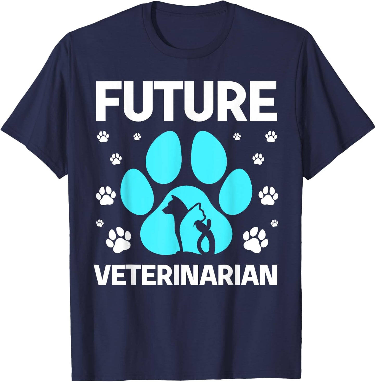 Cool Future Veterinarian Art Women Kids Veterinary T-Shirt - T-Shirt | Navy