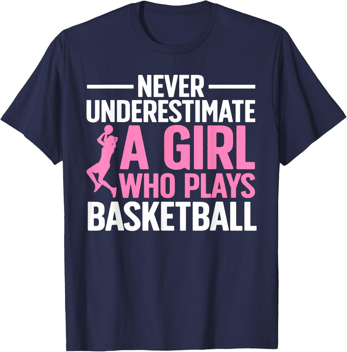 Funny Basketball Art For Girls Youth Teens Basketball Player T-Shirt - T-Shirt | Navy