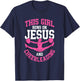 Cheerleader This Girl Runs on Jesus and Cheerleading T-Shirt - T-Shirt | Navy