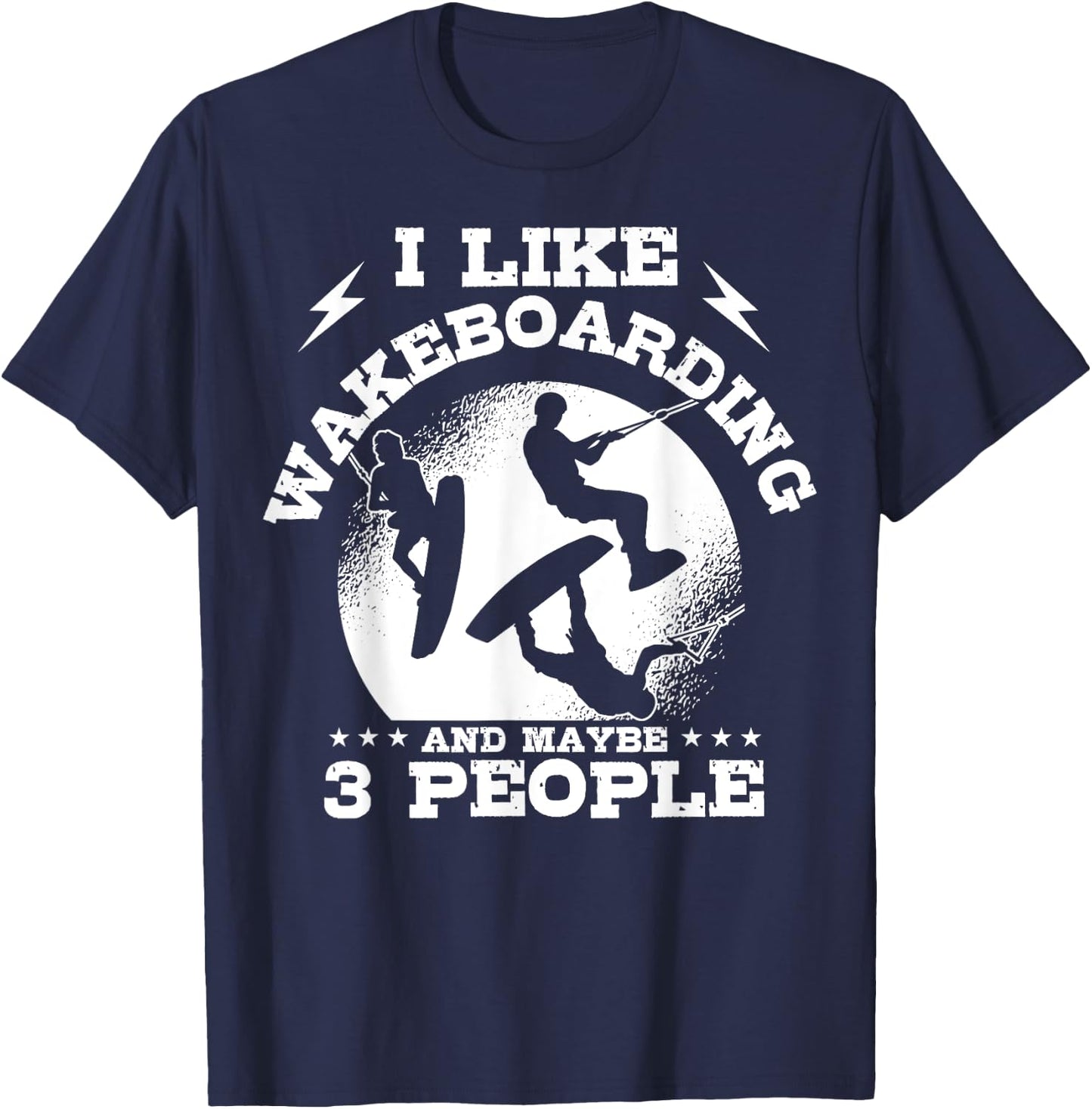 Wakeboarding Introverted Waterskiing Wakeboarder Water Sport T-Shirt - T-Shirt | Navy