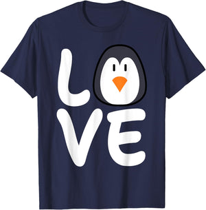 LOVE Penguins Shirt | Penguin Lover Shirt | Cool Penguin T-Shirt - T-Shirt | Navy