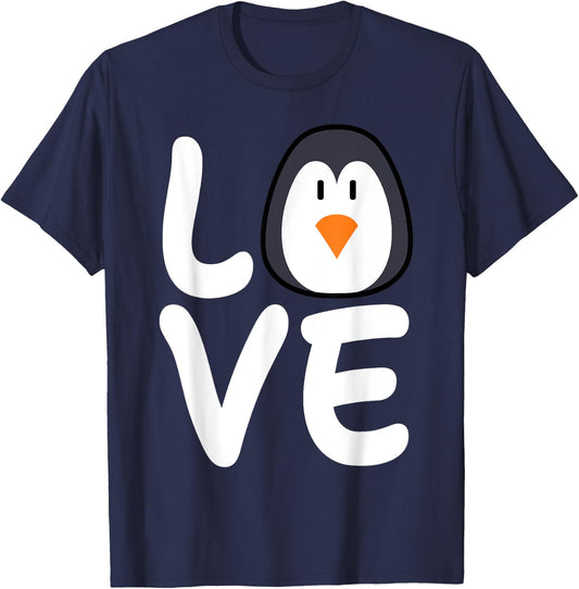 LOVE Penguins Shirt | Penguin Lover Shirt | Cool Penguin T-Shirt - T-Shirt | Navy