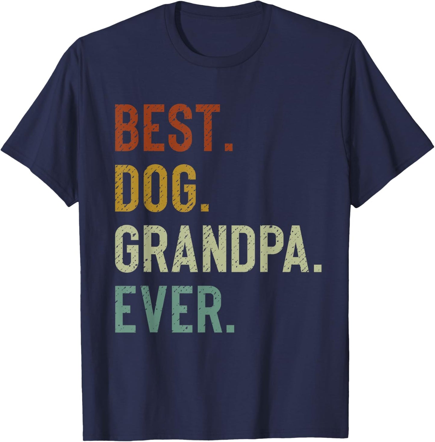 Best Dog Grandpa Ever Vintage Retro Grandpaw T-Shirt - T-Shirt | Navy