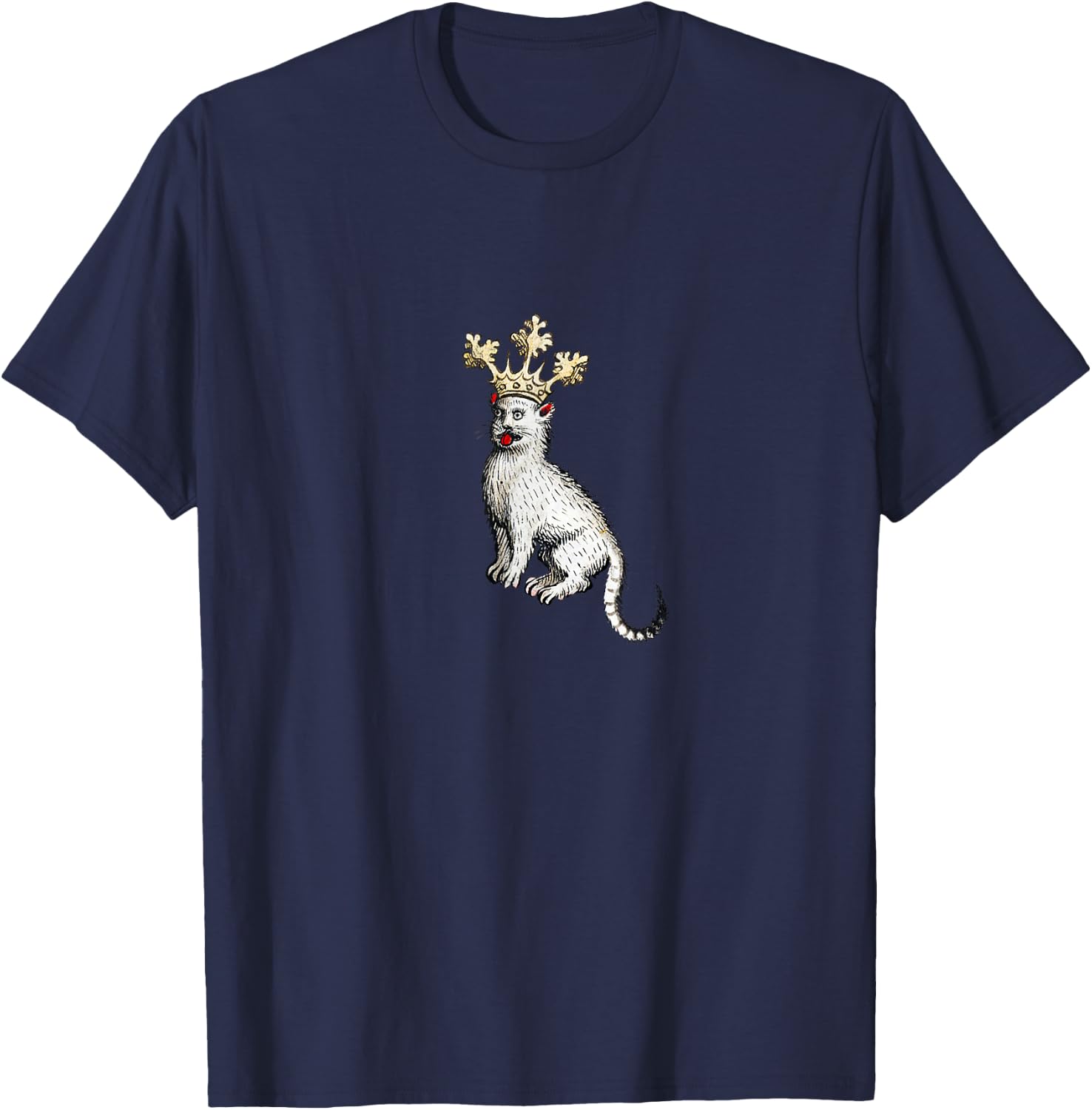 Weird Medieval Cat King T-Shirt - T-Shirt | Navy