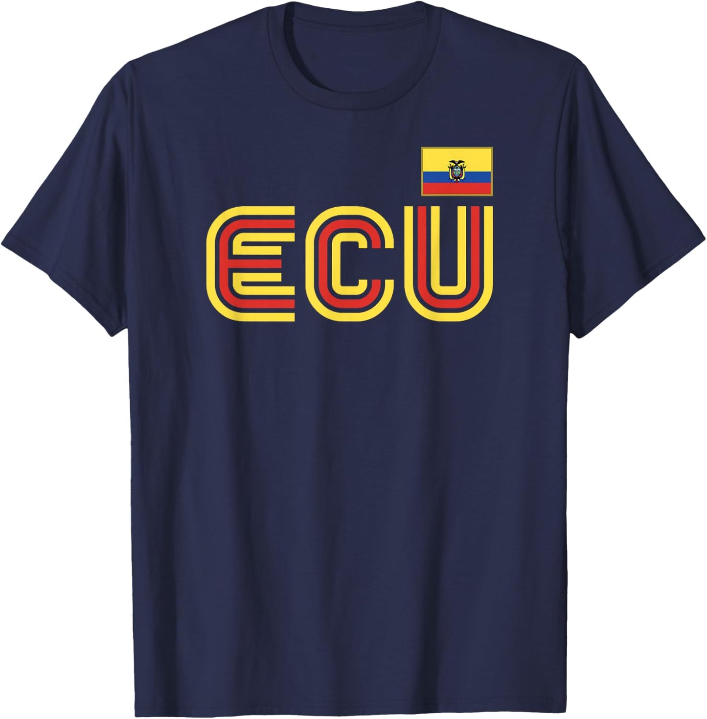Ecuador Flag Retro International Country Ecuadorian Pride T-Shirt - T-Shirt | Navy