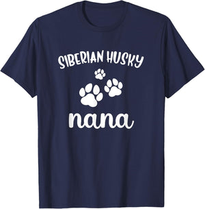 Siberian Husky Nana Cute Dog Chukcha T-Shirt - T-Shirt | Navy
