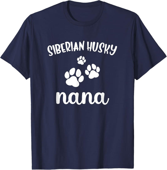 Siberian Husky Nana Cute Dog Chukcha T-Shirt - T-Shirt | Navy