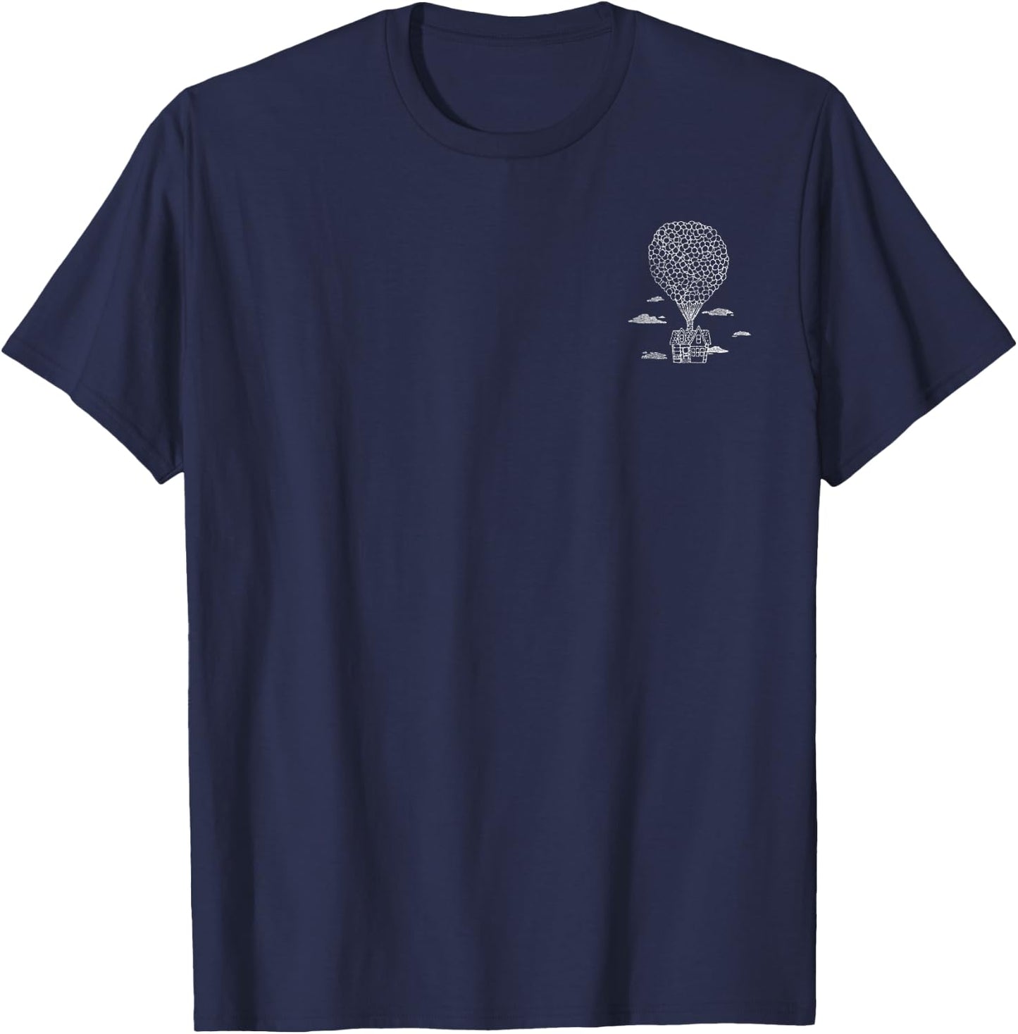 Disney Pixar Up Balloon Adventure Sketch Front & Back T-Shirt - T-Shirt | Navy