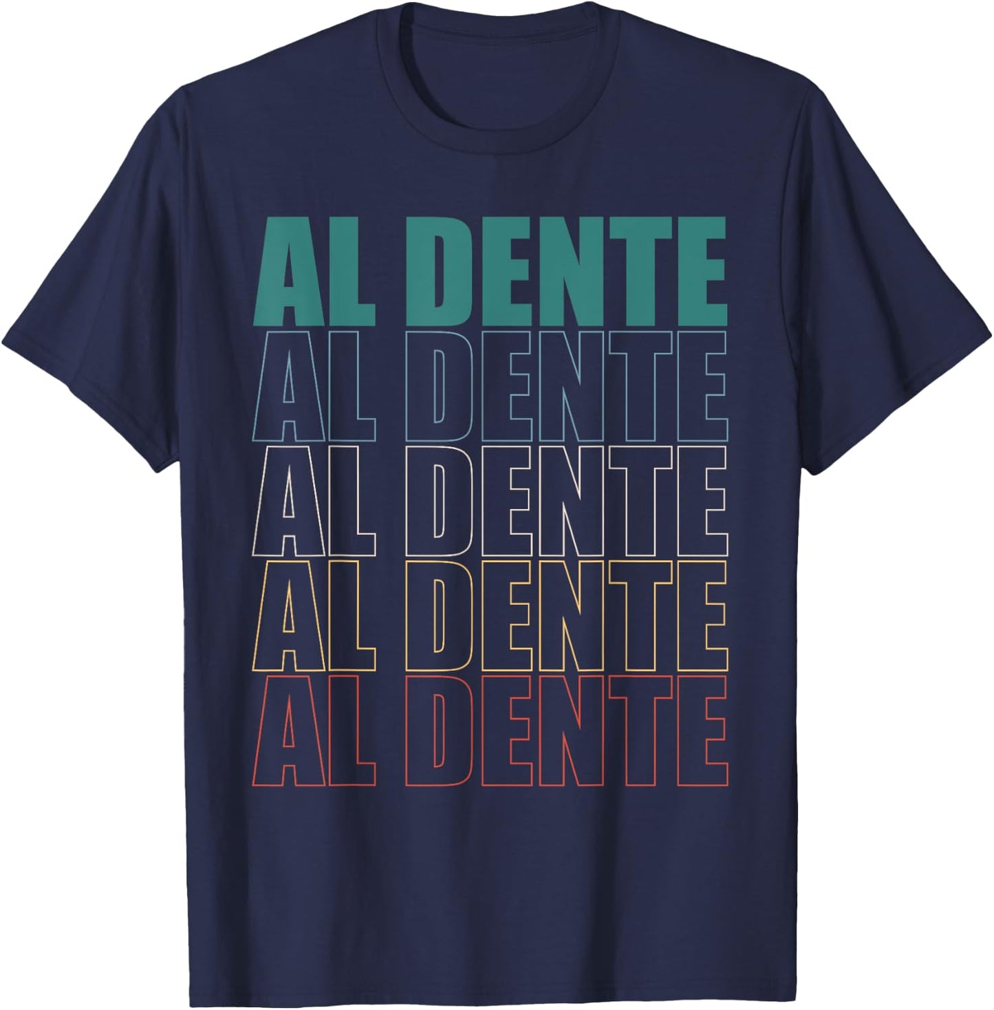 Vintage Pasta Lover Al Dente Noodles T-Shirt - T-Shirt | Navy