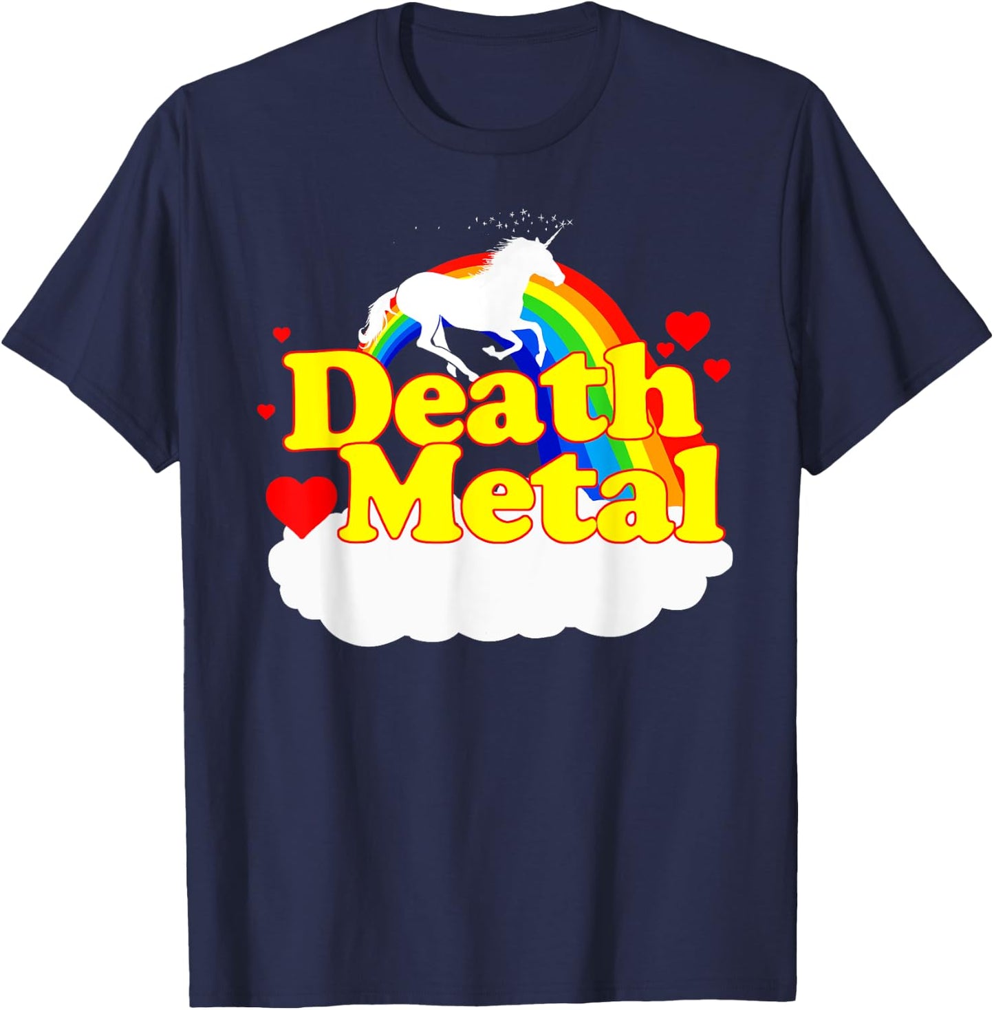 Death Metal Unicorn T-Shirt - T-Shirt | Navy