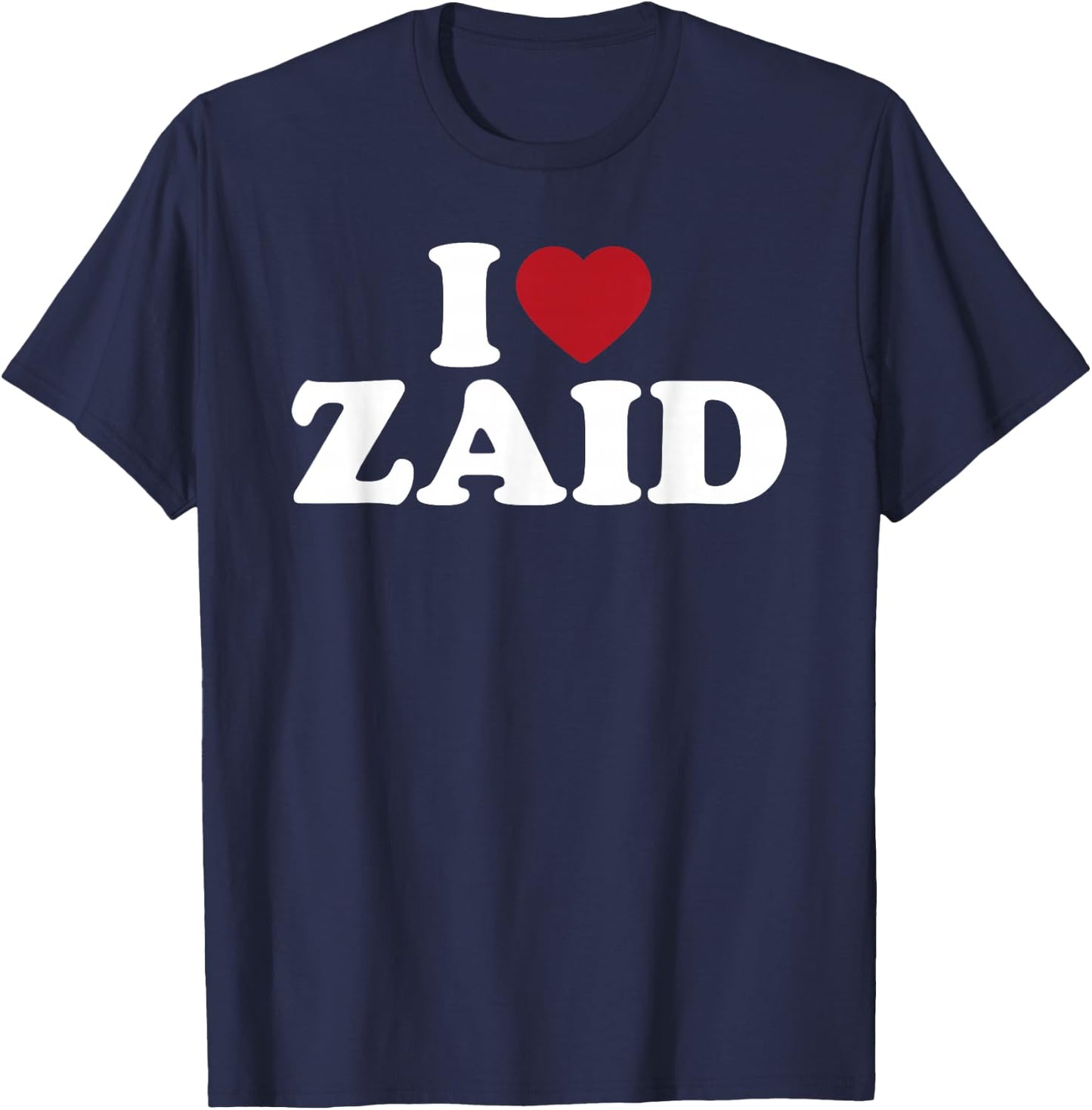 I Love Zaid, I Heart Zaid Red Heart T-Shirt - T-Shirt | Navy