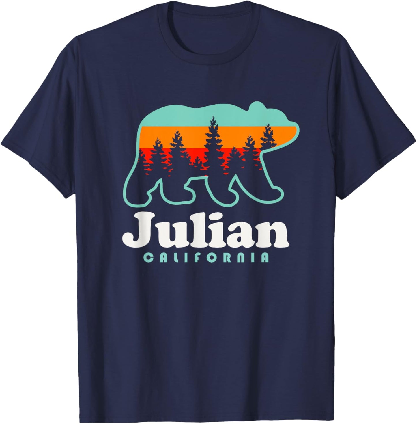 Julian California Mountains Bear Retro Outdoors T-Shirt - T-Shirt | Navy