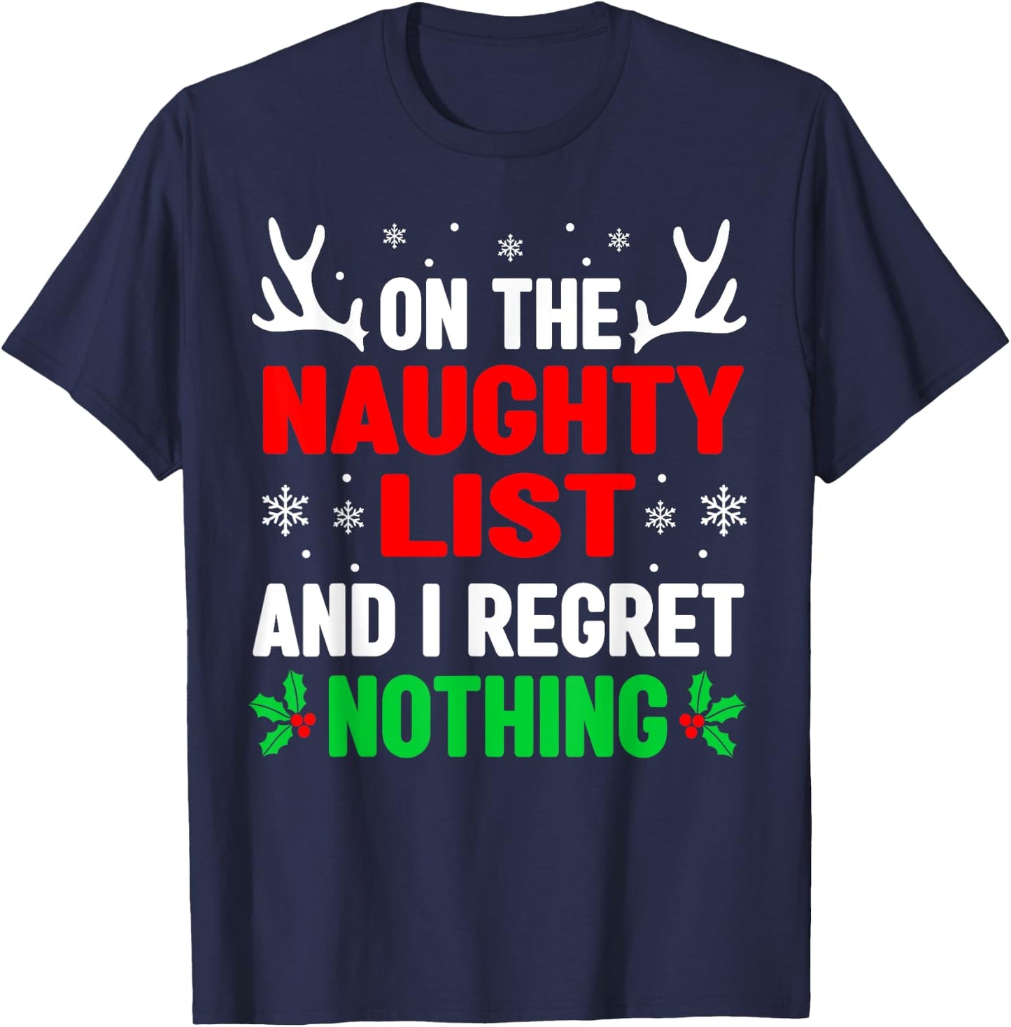 Dear Santa On Naughty List Funny Christmas Women Kids T-Shirt - T-Shirt | Navy