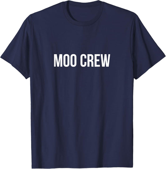 Moo Crew - Black -Adults Kids T-Shirt - T-Shirt | Navy