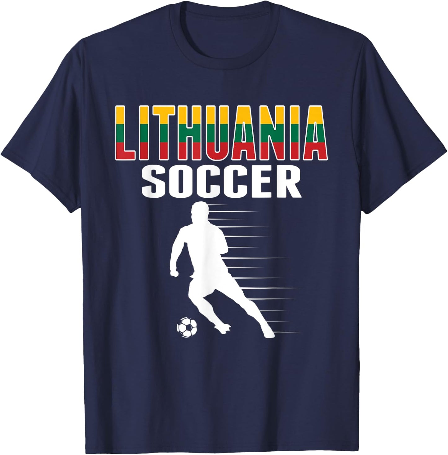 Lithuania Soccer Fans Jersey Lithuanian Football Supporters T-Shirt - T-Shirt | Navy