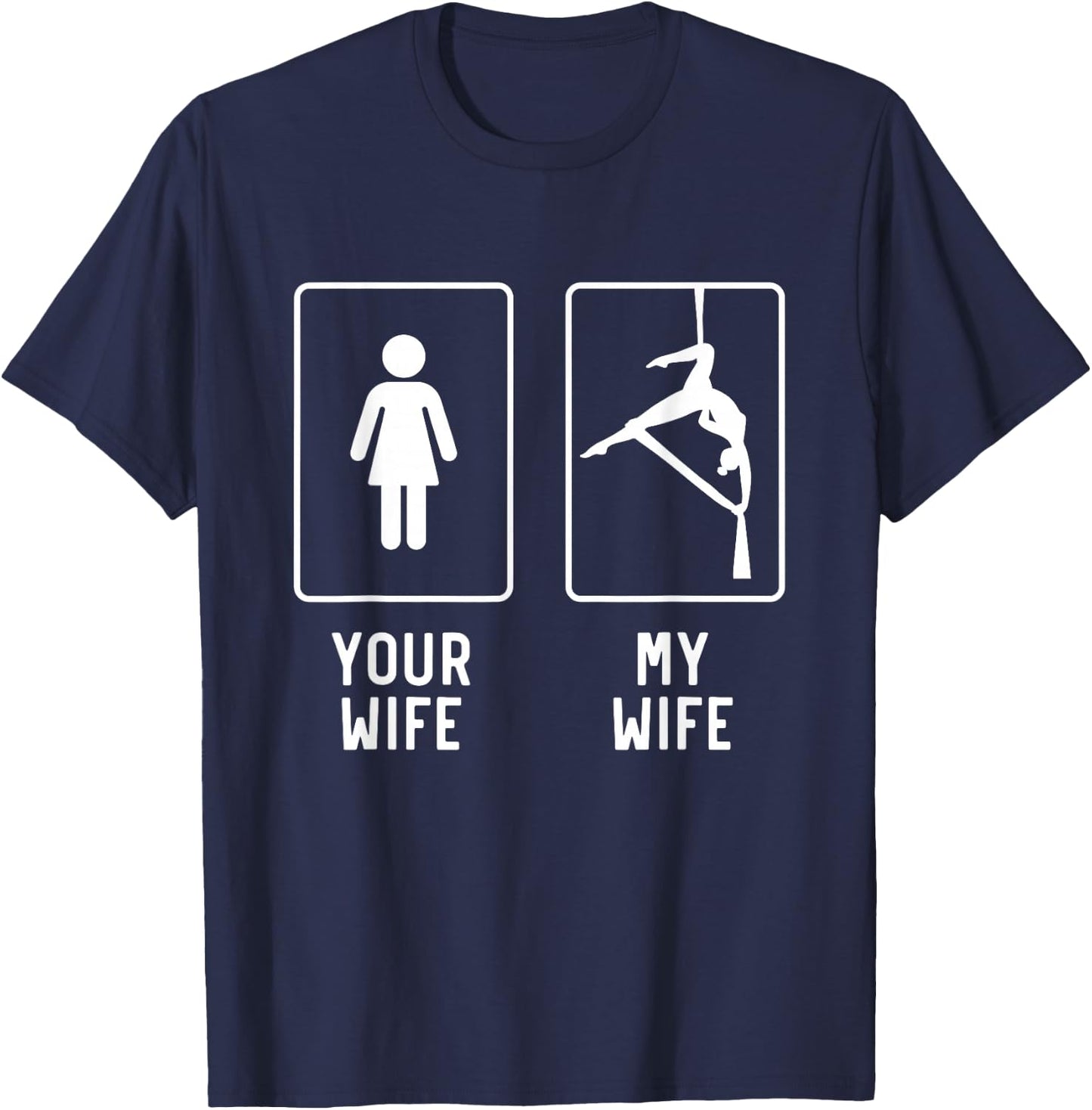 Hammock Silk Wife Funny Aerial Yoga Gifts For Husband T-Shirt - T-Shirt | Navy