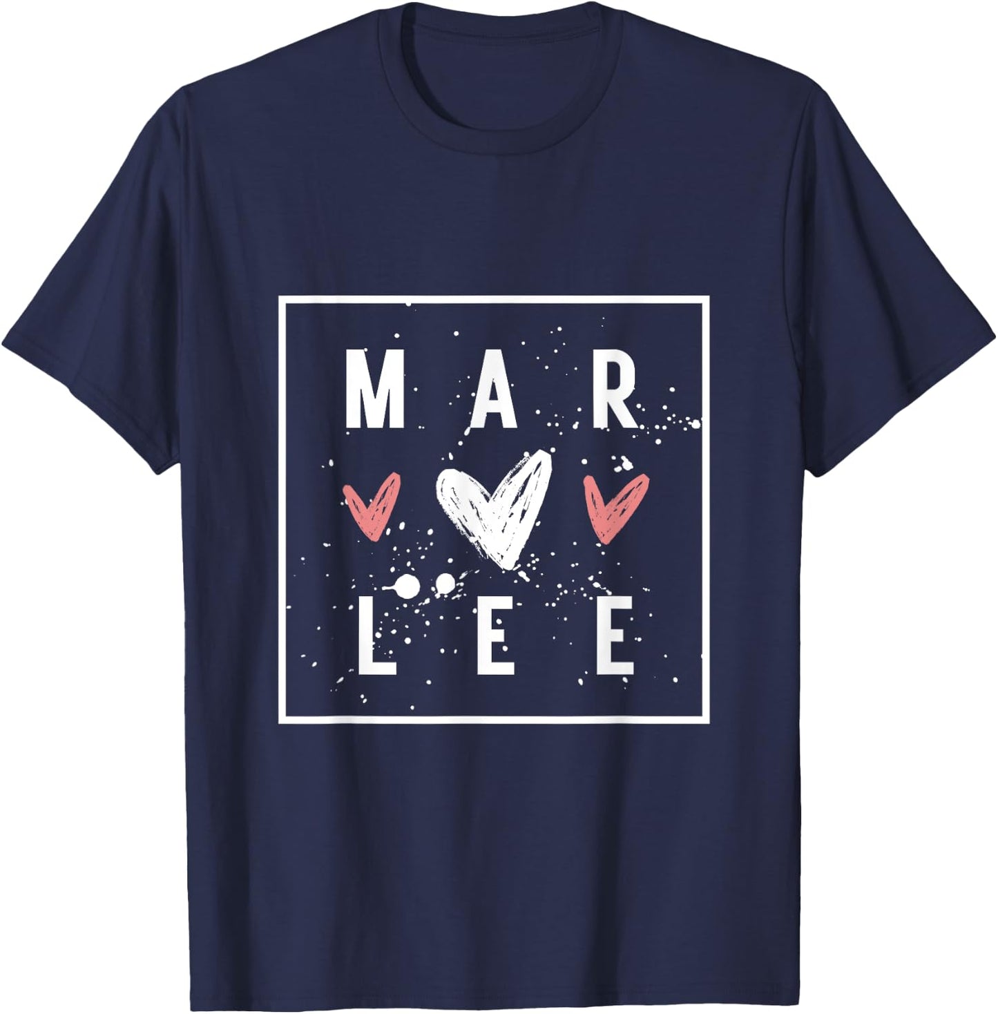 MARLEE Cute Personalized Nametag for girls named MARLEE T-Shirt - T-Shirt | Navy