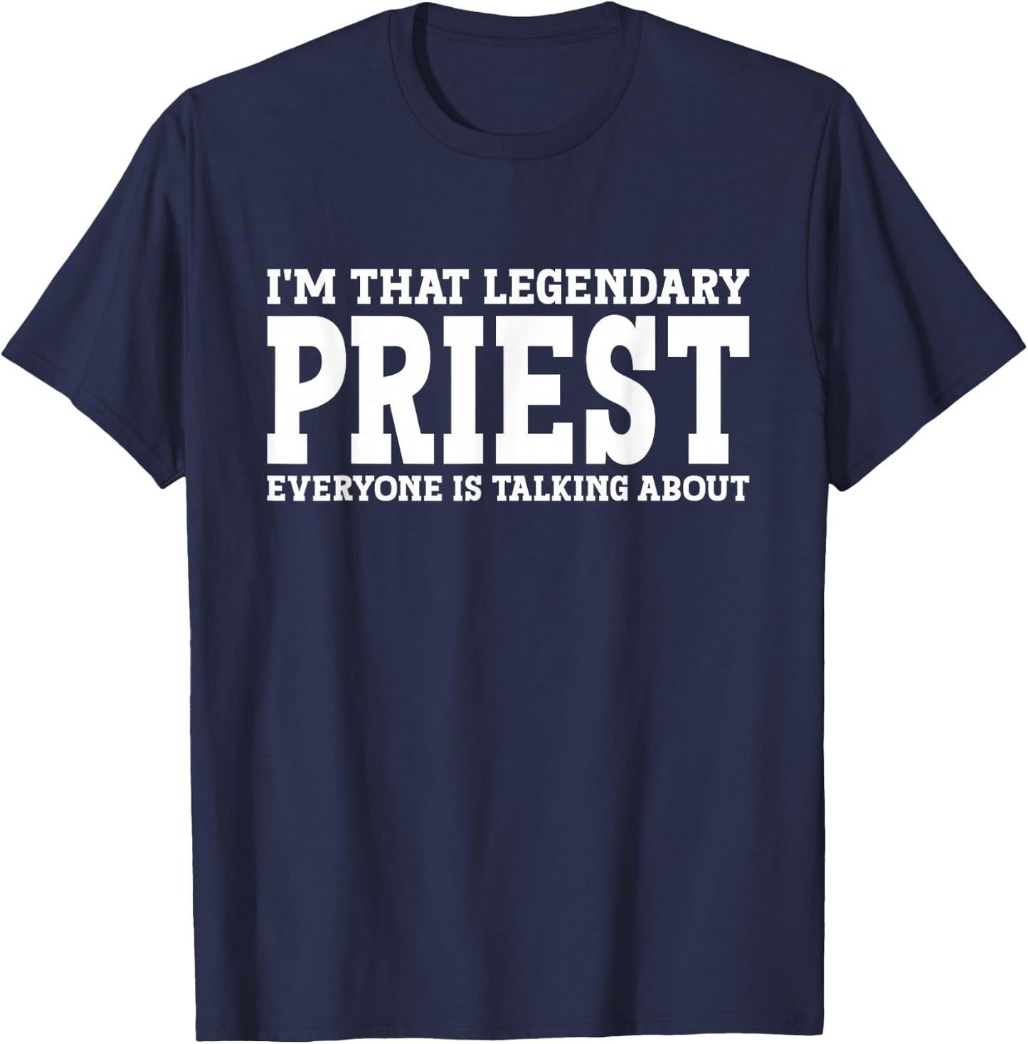 Priest Job Title Employee Funny Worker Profession Priest T-Shirt - T-Shirt | Navy