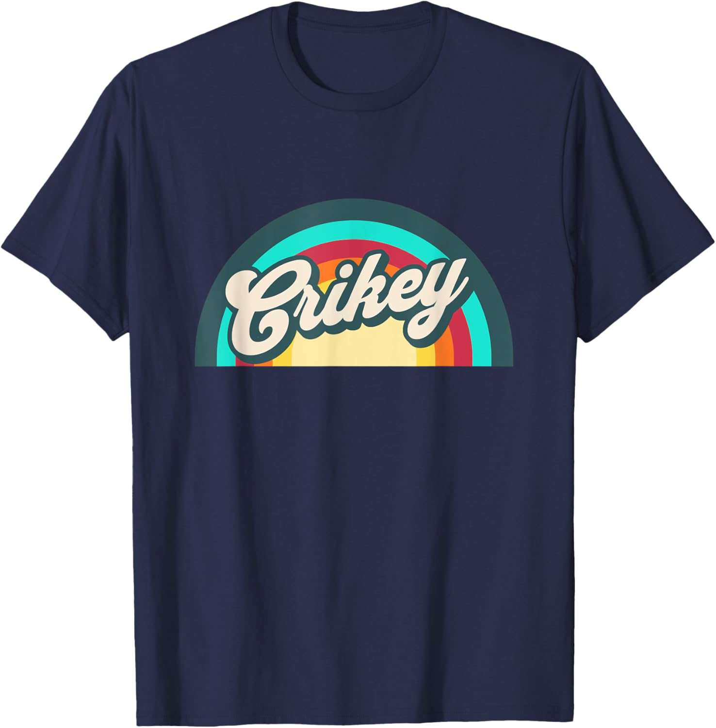Indifference Retro Rainbow Crikey T-Shirt - T-Shirt | Navy
