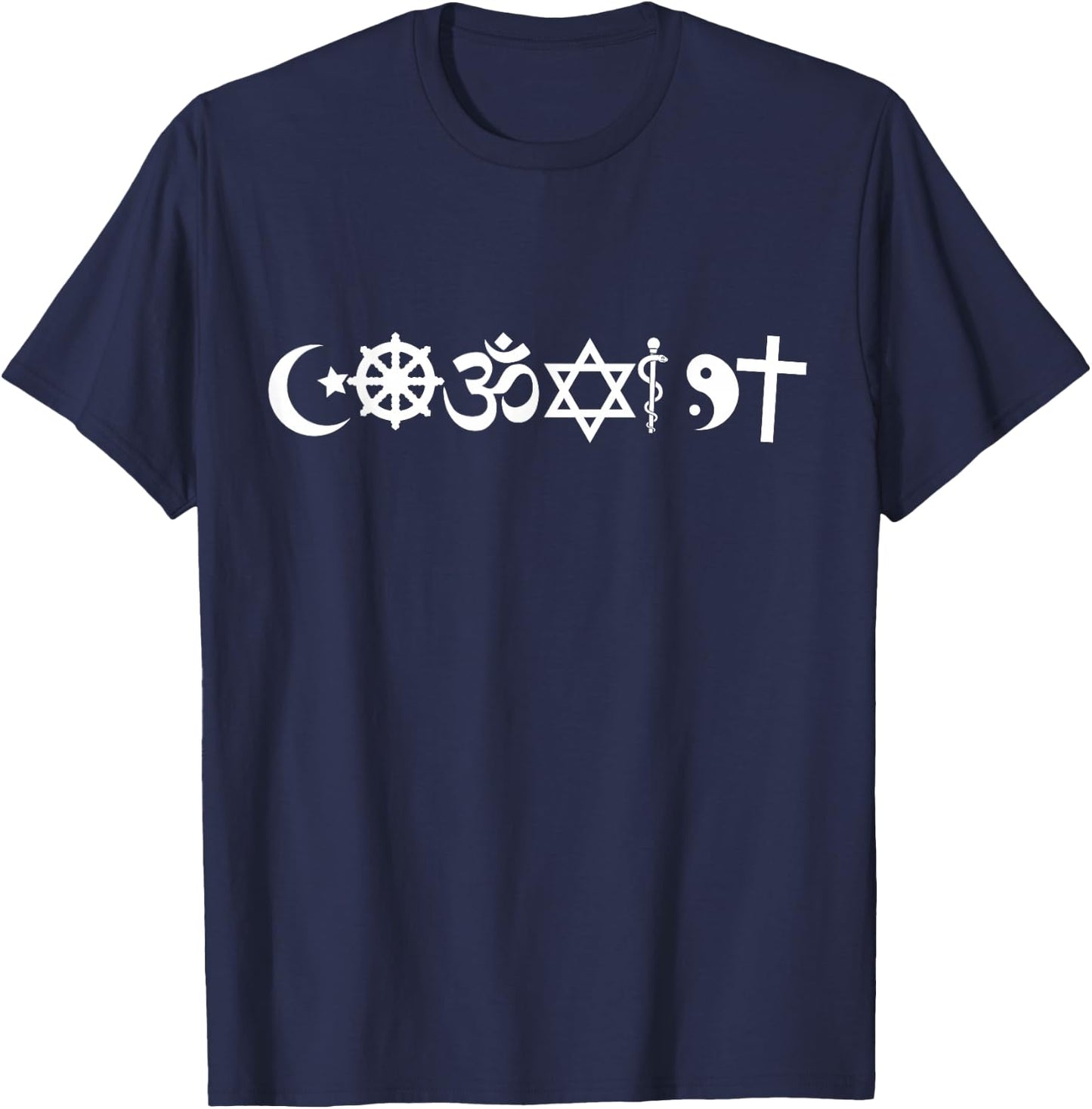 Coexist Harmony of Religions & Faiths T-Shirt - T-Shirt | Navy