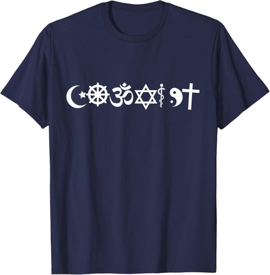 Coexist Harmony of Religions & Faiths T-Shirt - T-Shirt | Navy