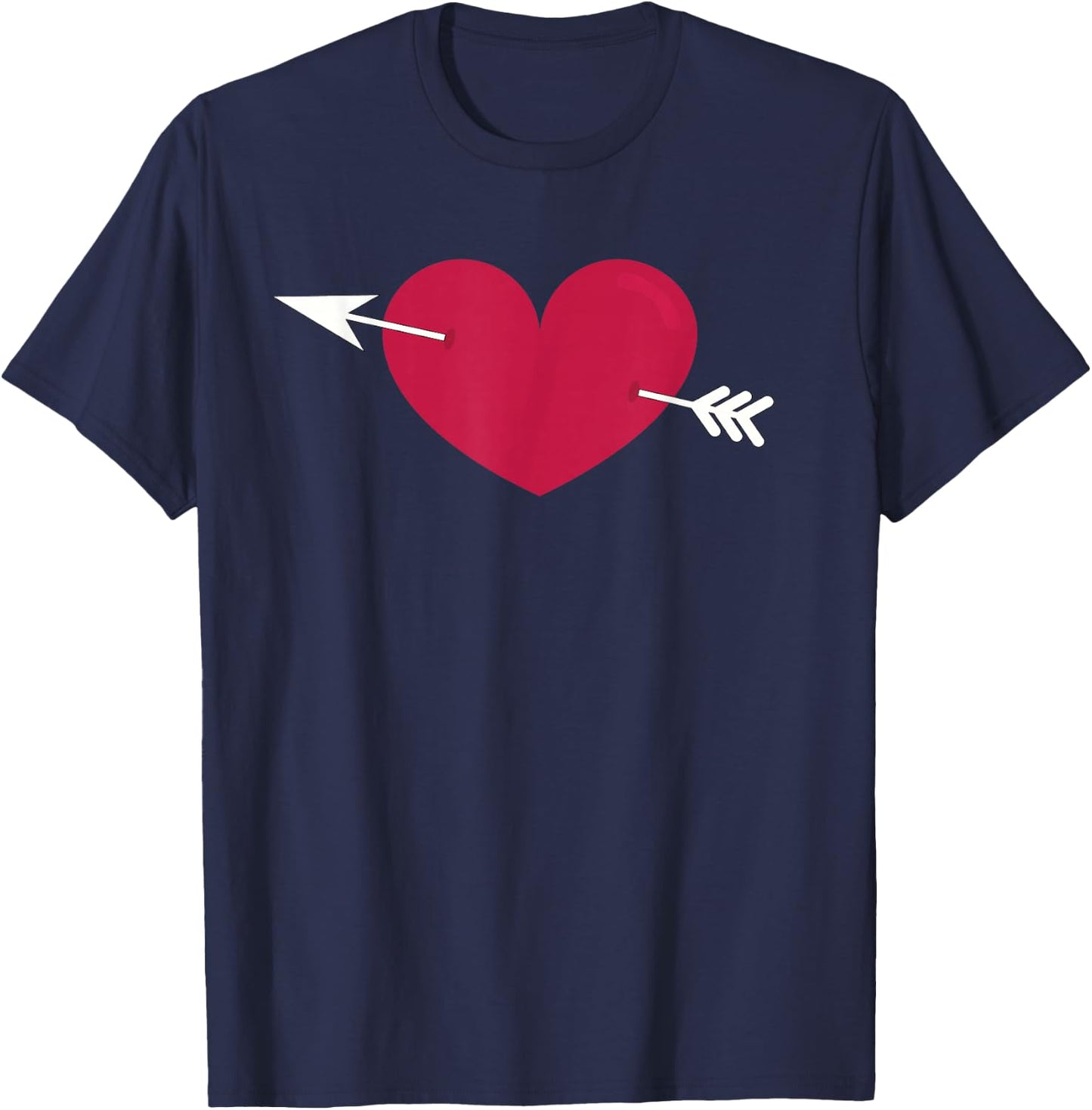 Lovestruck Symbol Cupid's Arrow and Heart Struck with Love T-Shirt - T-Shirt | Navy
