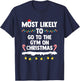 Most Likely To Go To The Gym On Christmas Family Matching T-Shirt - T-Shirt | Navy