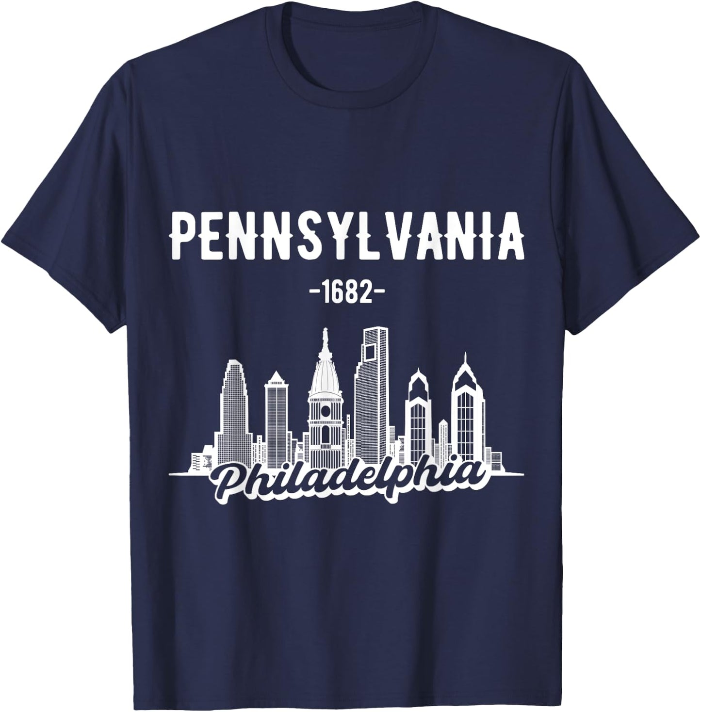 Philadelphia Pennsylvania Skyline T-Shirt - T-Shirt | Navy