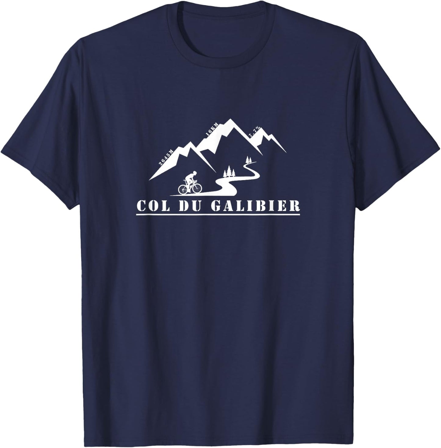 Col du Galibier, bicycle, France, Alps, cycling T-Shirt - T-Shirt | Navy