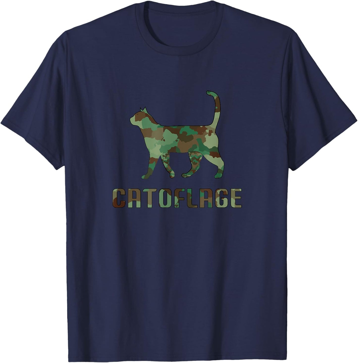 Camo Cat Catoflage Funny Cat Lover Cute Kitten Meow Cats T-Shirt - T-Shirt | Navy