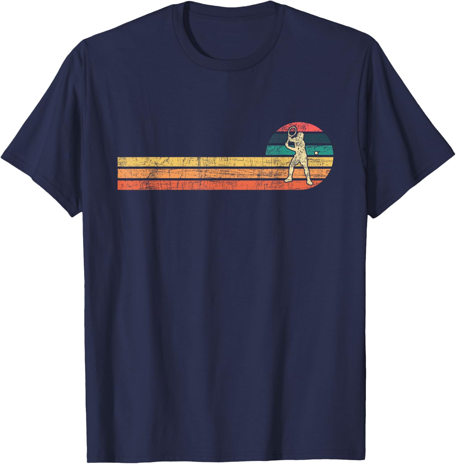 Retro Vintage Tennis Player - Sports Game Tournament Lover T-Shirt - T-Shirt | Navy