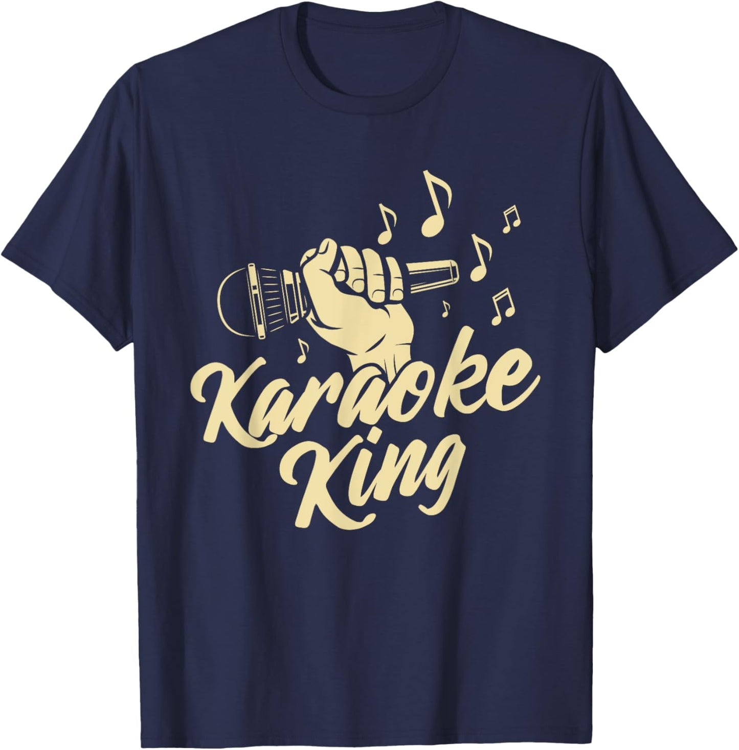 Karaoke King - Microphone Music Bar Singer Singing T-Shirt - T-Shirt | Navy