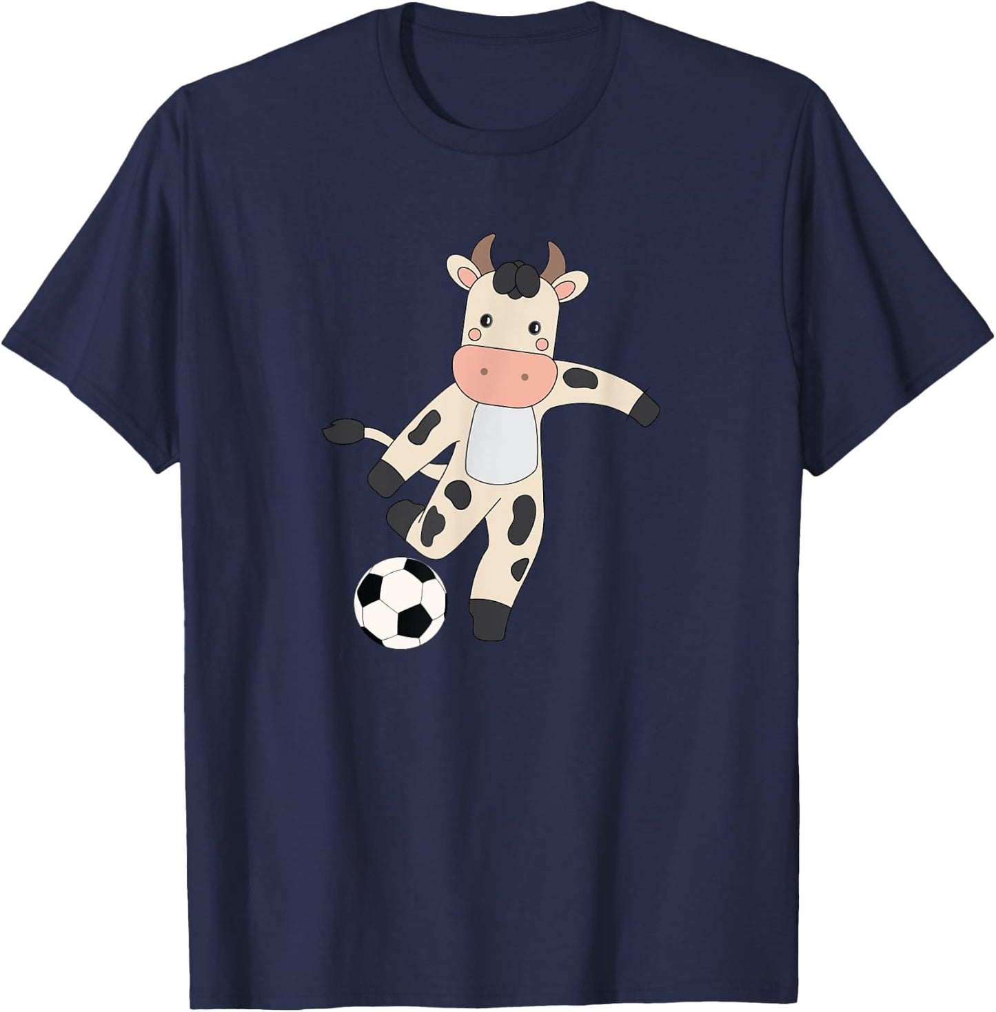 Cow Soccer Player Hobby Ball Sports T-Shirt - T-Shirt | Navy