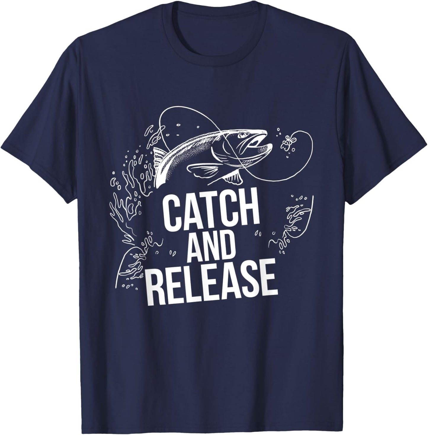 Catch & Release Fishermen Fishing T-Shirt - T-Shirt | Navy