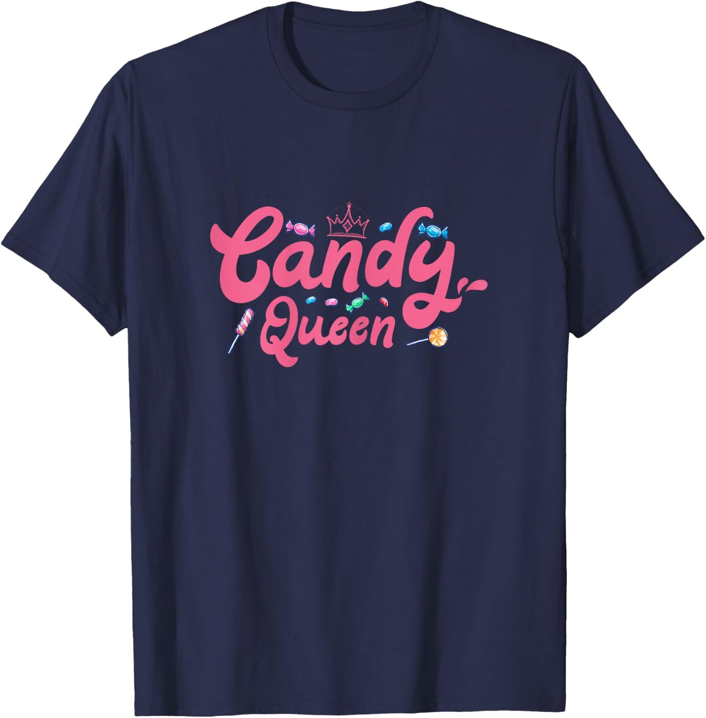 Candy Queen Costume Funny Halloween Sweet Candy Lollipop T-Shirt - T-Shirt | Navy