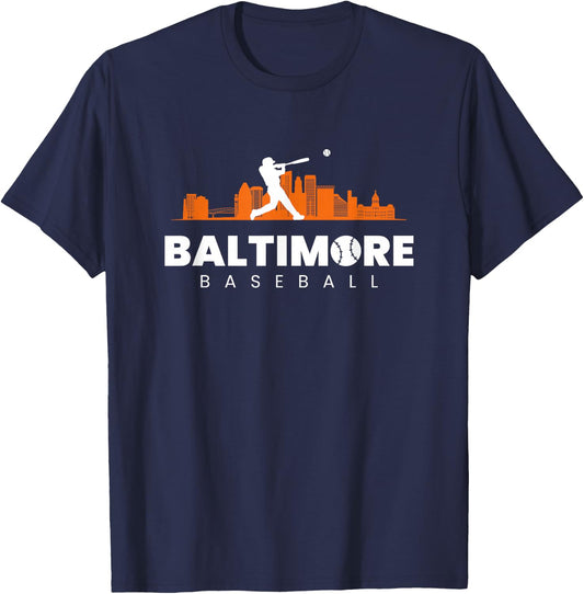 Baltimore Baseball Vintage Minimalist Retro Baseball Lover T-Shirt - T-Shirt | Navy
