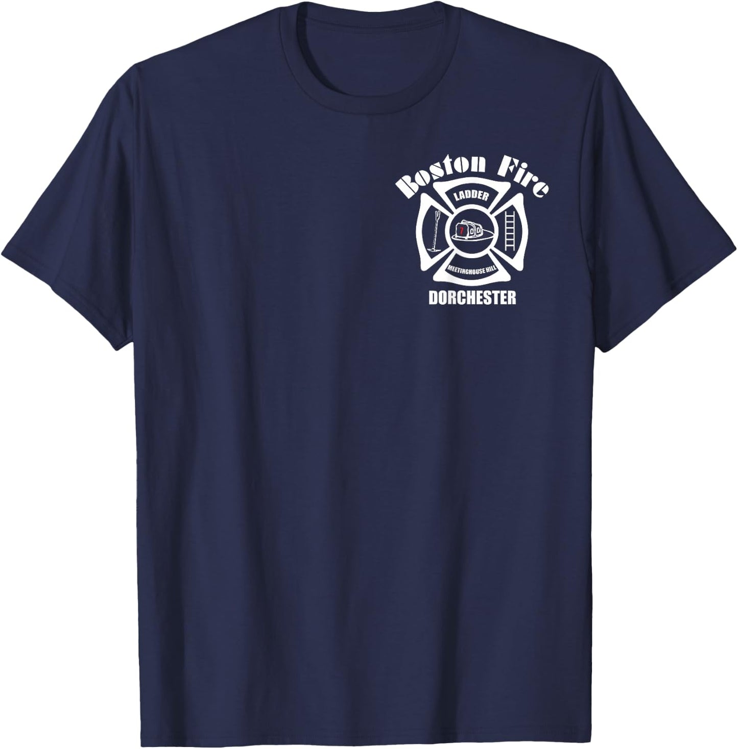 Boston Fire Department Ladder 7 King of The Hill T-Shirt - T-Shirt | Navy