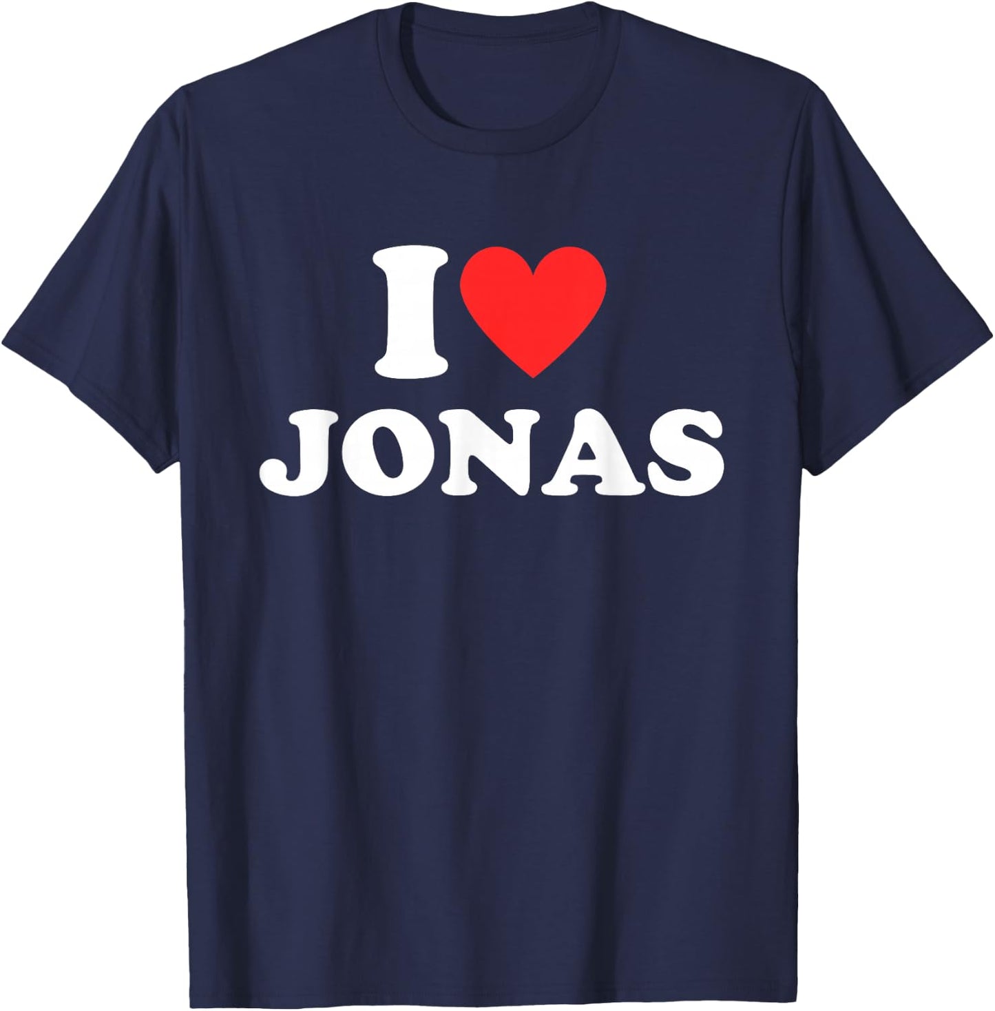 I Heart (Love) Jonas Personalized First Name Jonas Groovy T-Shirt - T-Shirt | Navy