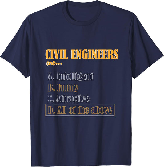 Engineer Joke Funny Civil Engineering T-Shirt - T-Shirt | Navy