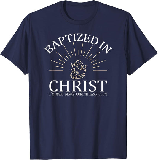 Adult and Youth Holy Ghost New Christian Baptism Gifts T-Shirt - T-Shirt | Navy