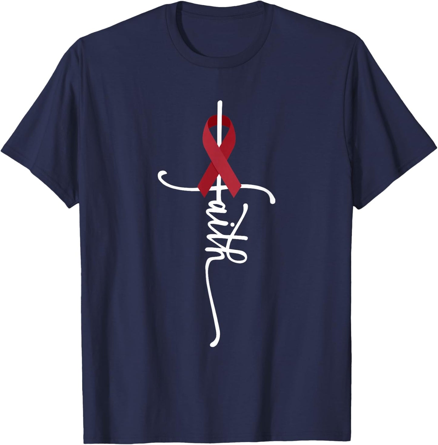 Multiple Myeloma Cancer Faith Multiple Myeloma Awareness T-Shirt - T-Shirt | Navy