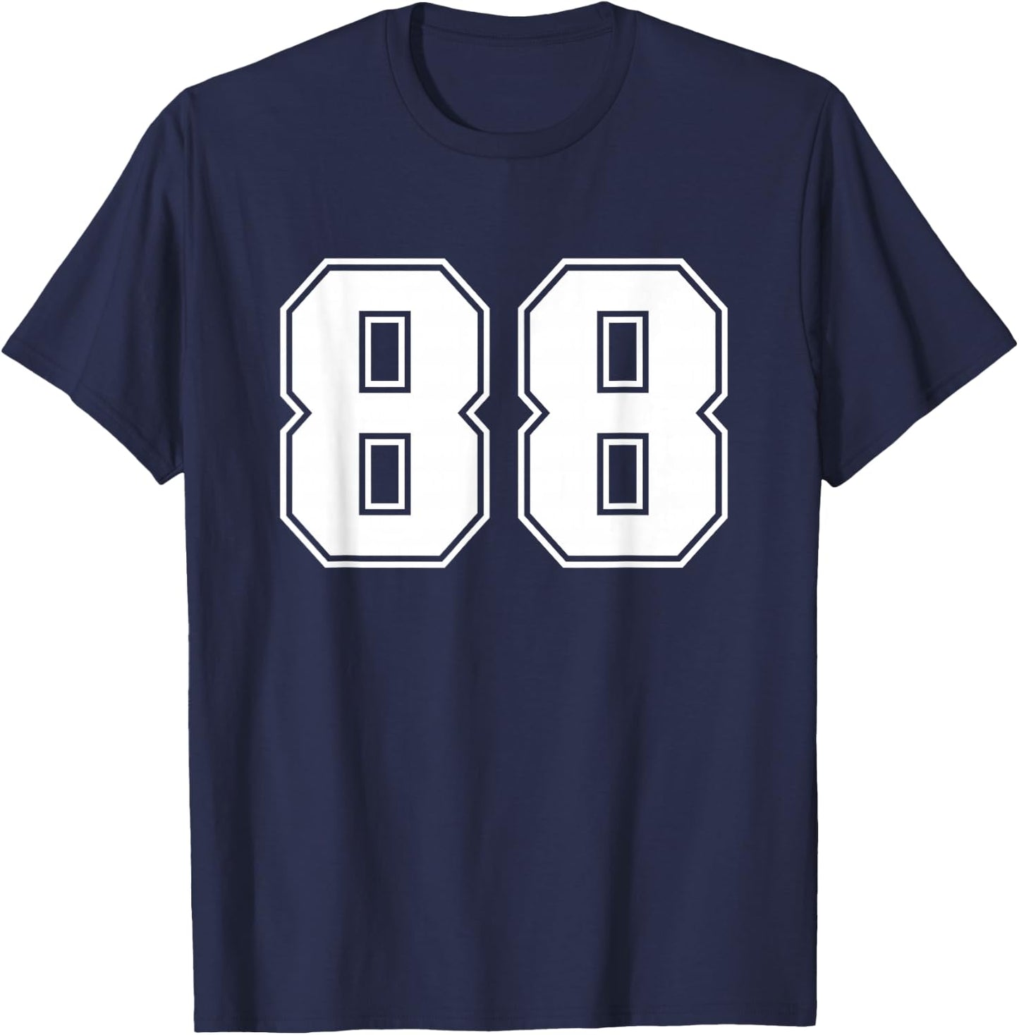 Number #88 Sport White Number T-Shirt - T-Shirt | Navy