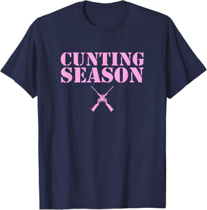 Cunting Season Hunting Counting Season Funny T-Shirt - T-Shirt | Navy
