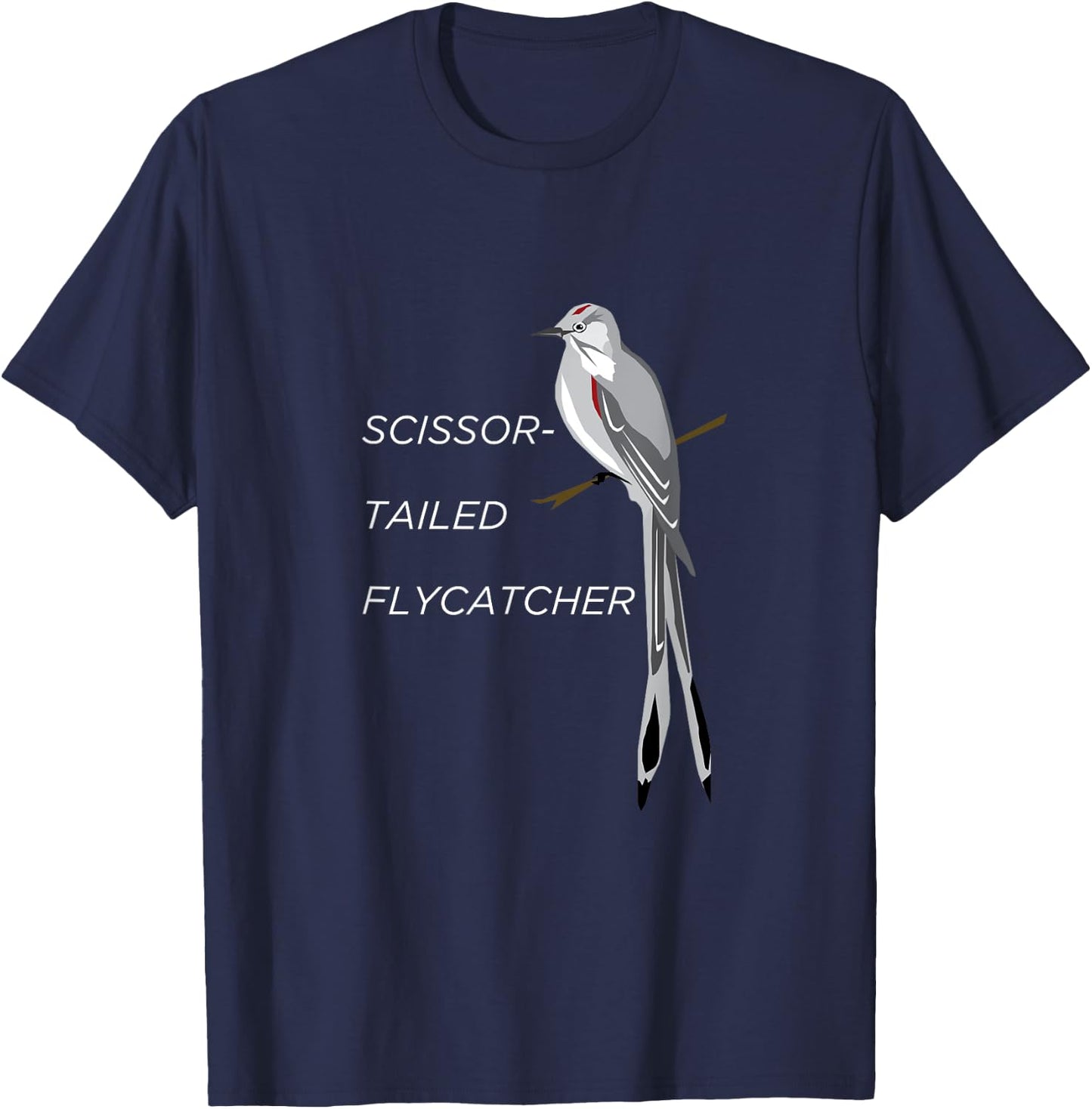 Scissor-tailed Flycatcher Shirt Kingbird Long Tail Bird T-Shirt - T-Shirt | Navy