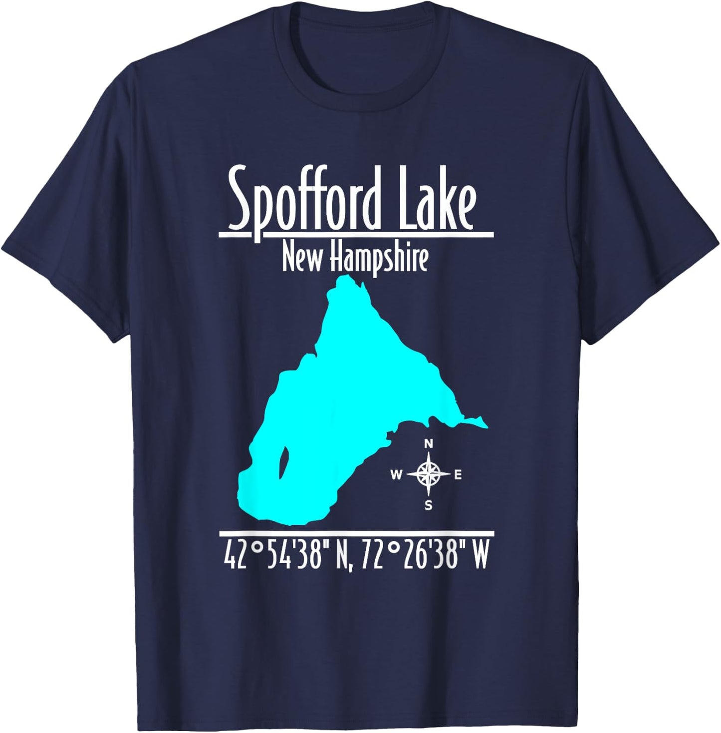 Modern Spofford Lake, New Hampshire T-Shirt - T-Shirt | Navy