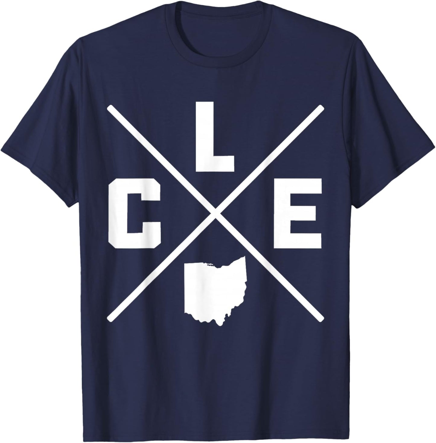 Cleveland Ohio CLE State Map Vintage Pride T-Shirt - T-Shirt | Navy