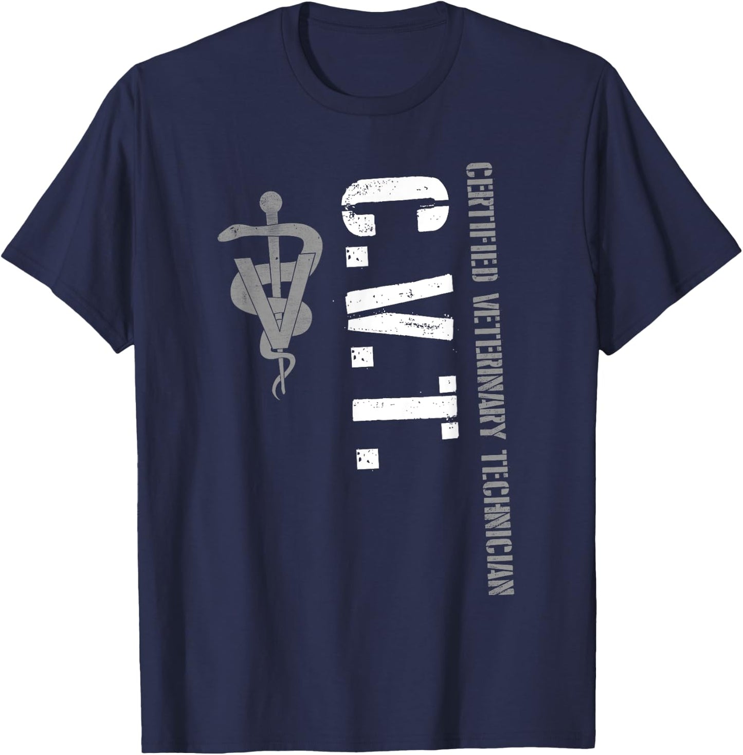 Certified Veterinary Technician CVT Veterinarian & Vet Tech T-Shirt - T-Shirt | Navy