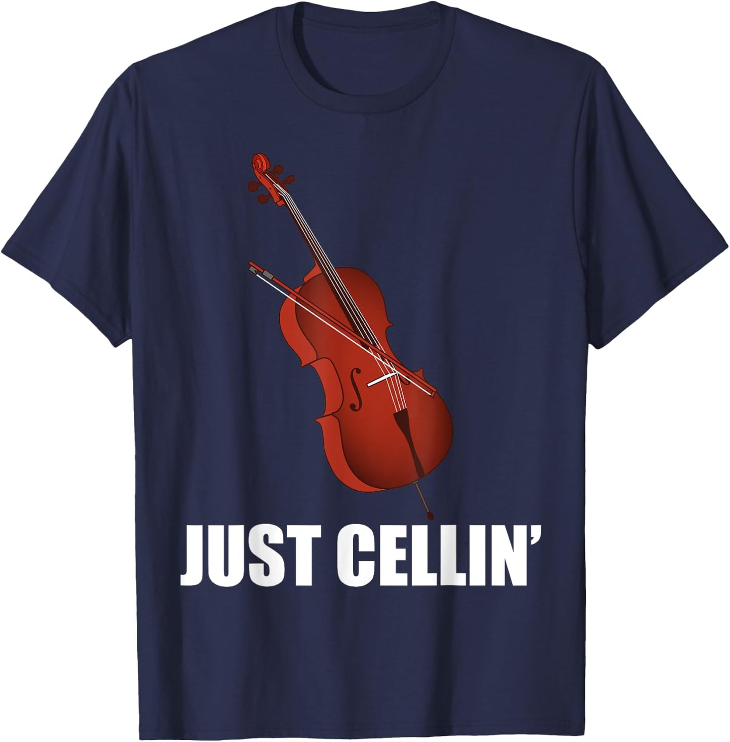 Funny Cello Designs Women Music Fan Lover Musicians T-Shirt - T-Shirt | Navy