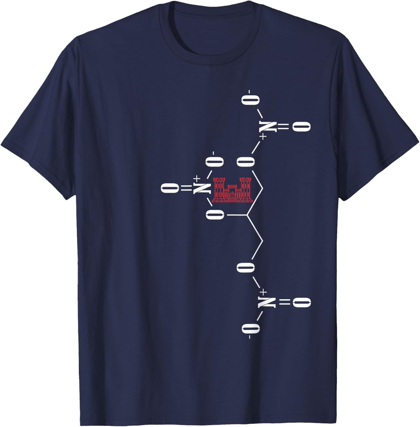 Military, Combat Engineer, dynamite chemical makeup T-Shirt - T-Shirt | Navy